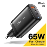 מטען GaN מבית Essager בהספק 65W עם 3 פורטים להטענה